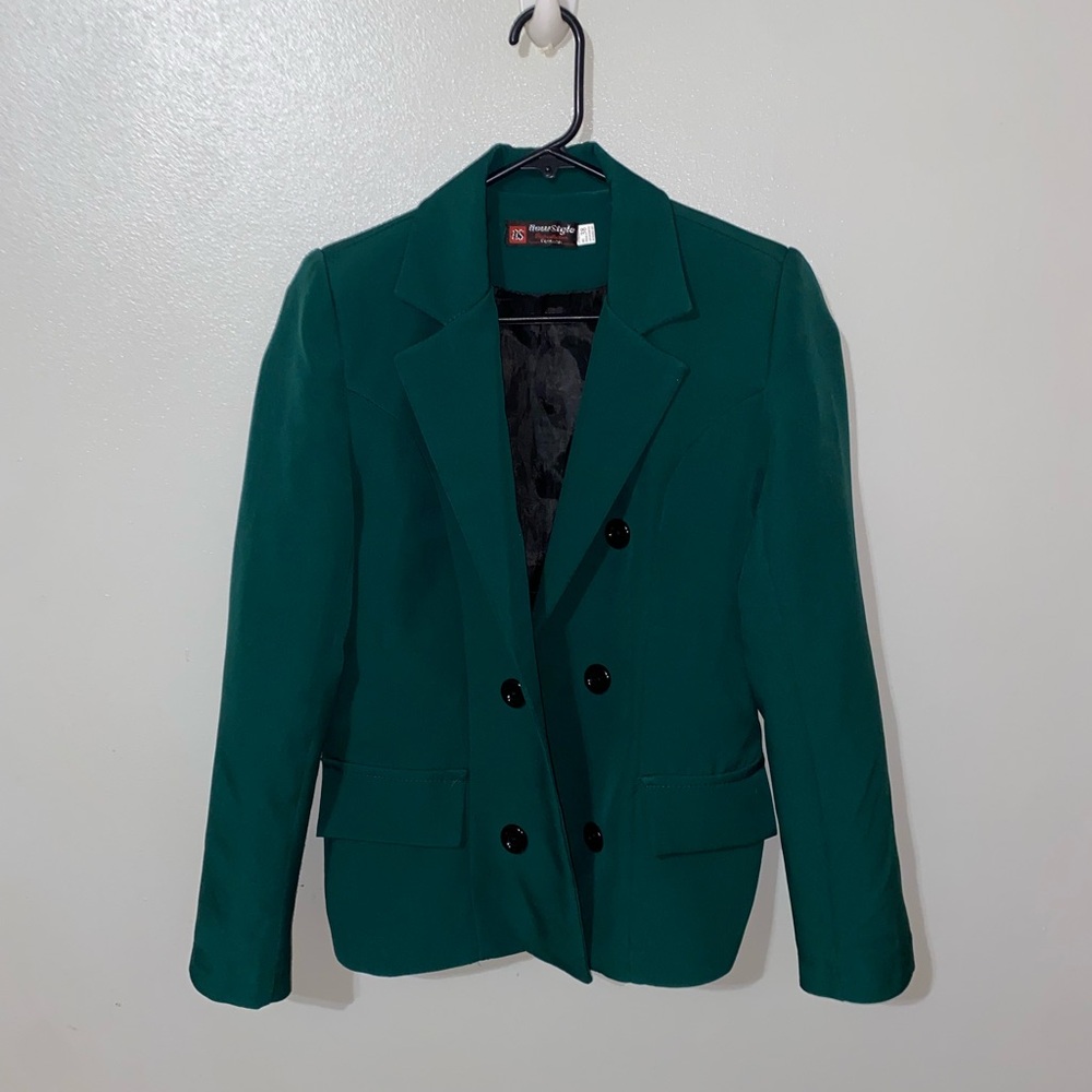 Emerald Green Suit Jacket with Tailored Fit and Notched Lapels